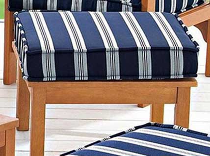 outdoor blue stripe cushions